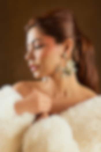 Blue Enameled Floral Dangler Earrings by THE BEAUTIFUL SECRET at Pernia's Pop Up Shop