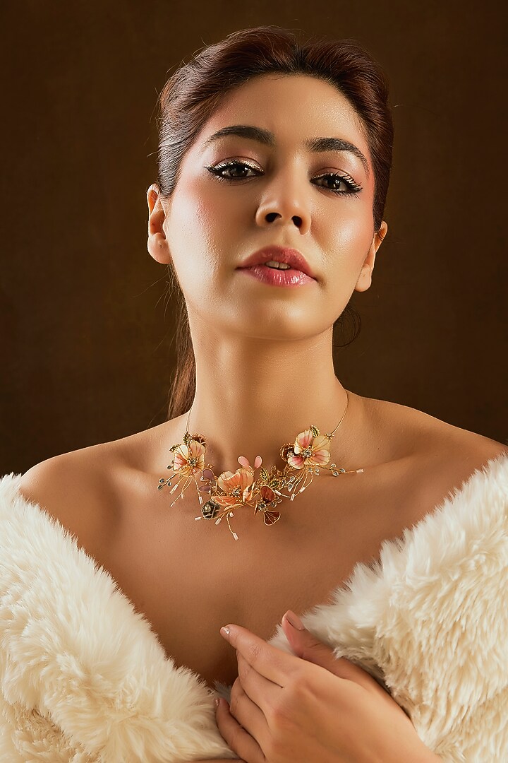 Multi-Colored Enameled Floral Necklace by THE BEAUTIFUL SECRET at Pernia's Pop Up Shop