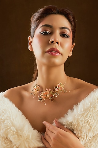 Multi-Colored Enameled Floral Necklace by THE BEAUTIFUL SECRET