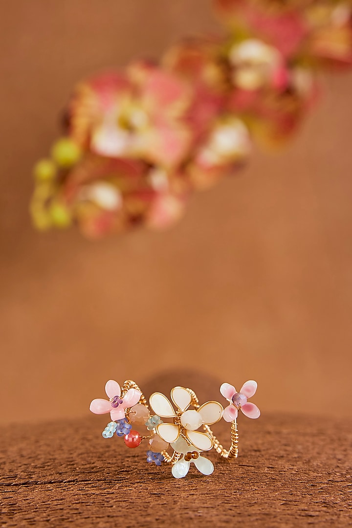 Multi-Colored Enameled Floral Ring by THE BEAUTIFUL SECRET at Pernia's Pop Up Shop