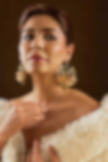 Multi-Colored Enameled Floral Dangler Earrings by THE BEAUTIFUL SECRET at Pernia's Pop Up Shop