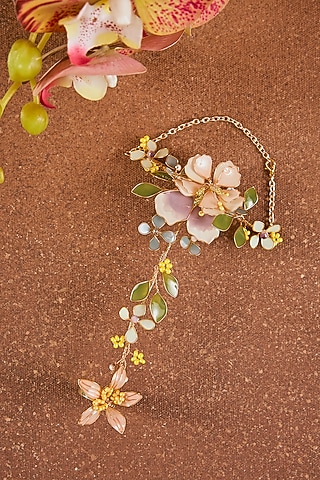 Multi-Colored Enameled Floral Hathphool by THE BEAUTIFUL SECRET