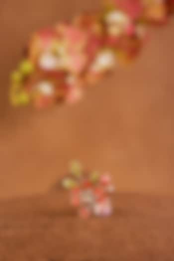 Pink Enameled Floral Ring by THE BEAUTIFUL SECRET at Pernia's Pop Up Shop