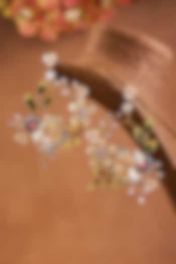 Blue Enameled Floral Dangler Earrings by THE BEAUTIFUL SECRET at Pernia's Pop Up Shop