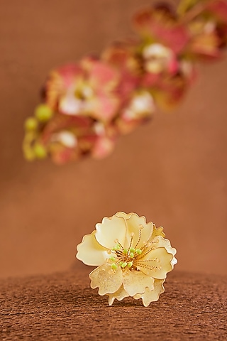 Yellow Enameled Floral Ring by THE BEAUTIFUL SECRET