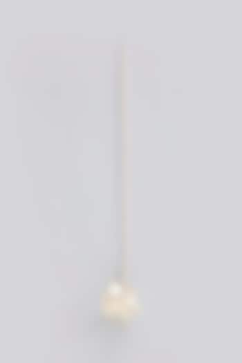 Gold Finish Pearl Enameled Floral Handcrafted Maangtikka by THE BEAUTIFUL SECRET at Pernia's Pop Up Shop