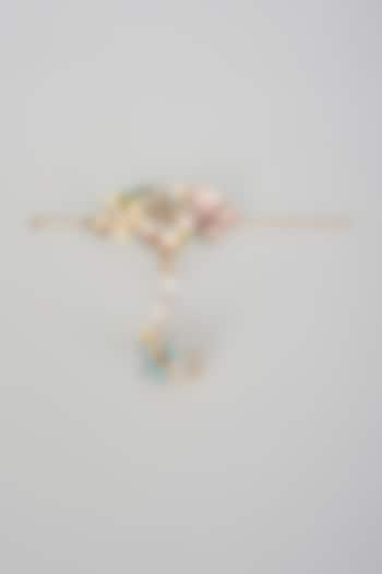 Gold Finish Multi-Colored Enameled Handcrafted Floral Hand Harness by THE BEAUTIFUL SECRET at Pernia's Pop Up Shop