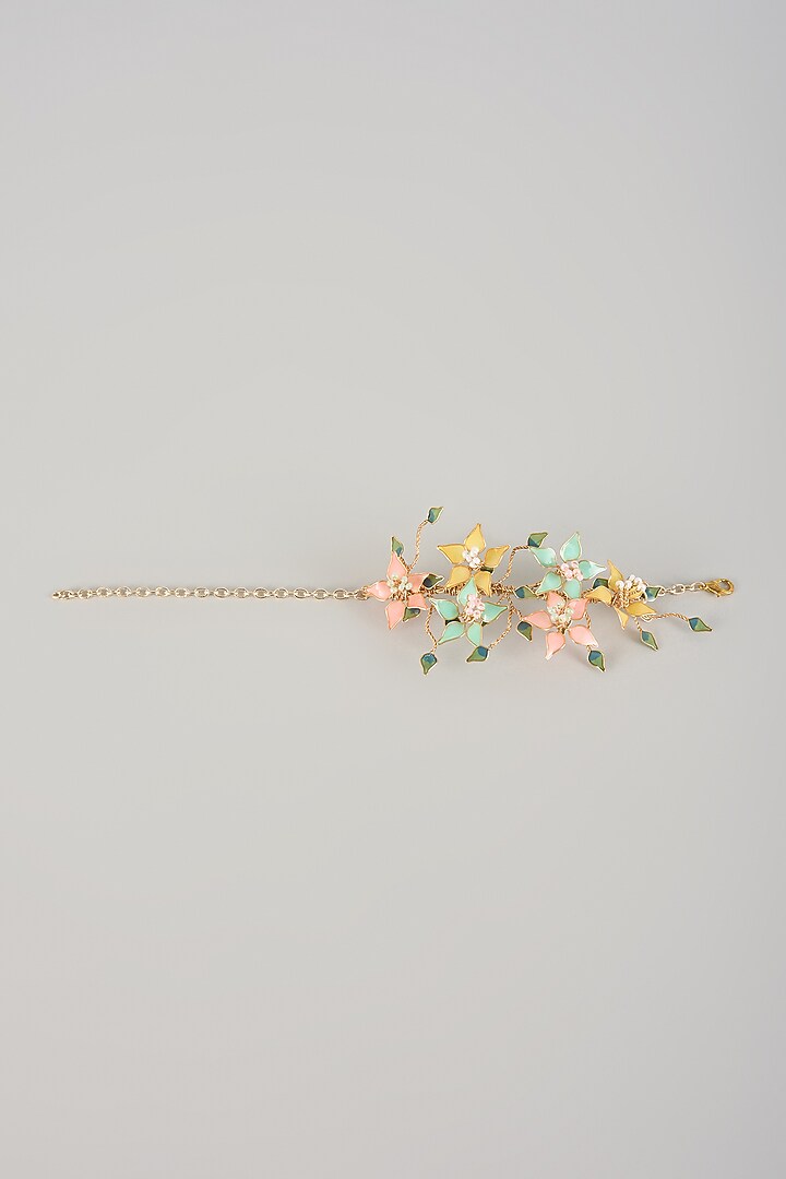 Multi-Colored Resin Adjustable Floral Bracelet by THE BEAUTIFUL SECRET at Pernia's Pop Up Shop