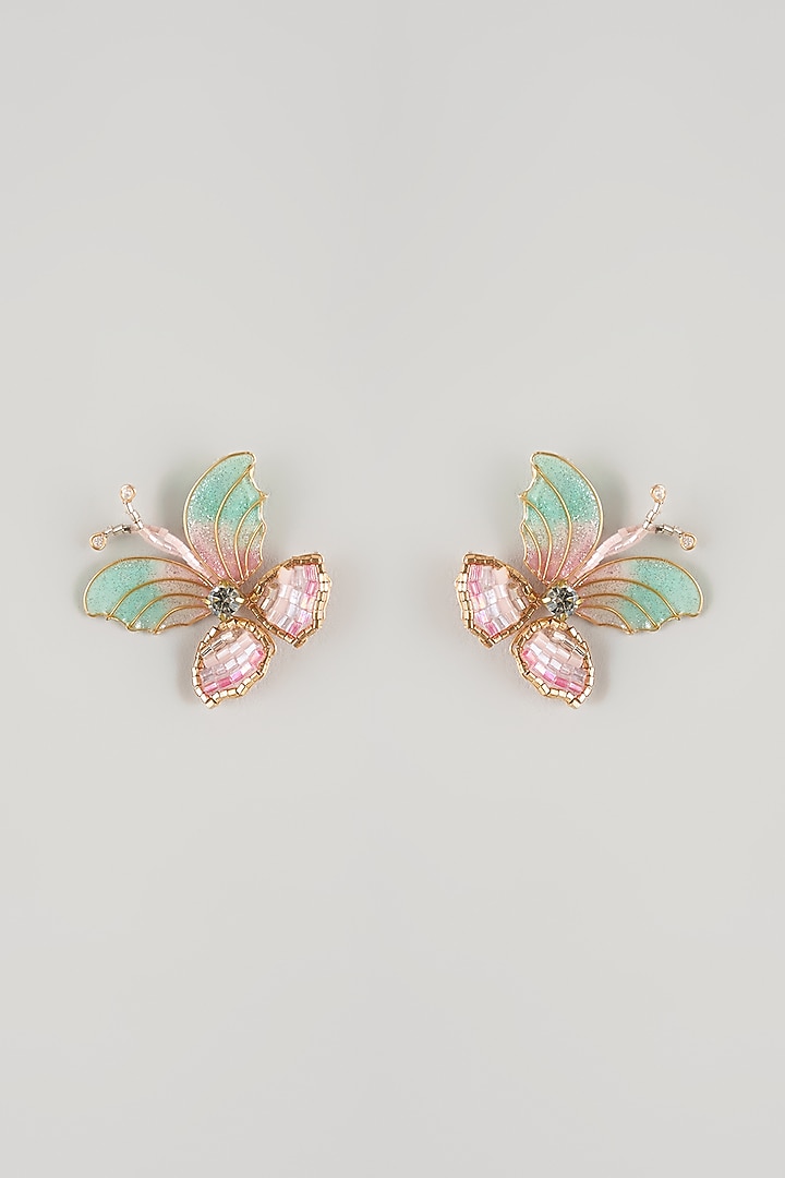 Multi-Colored Resin Floral Stud Earrings by THE BEAUTIFUL SECRET at Pernia's Pop Up Shop