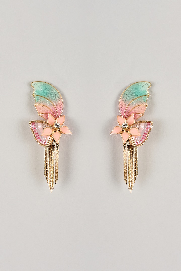 Multi-Colored Resin Floral Dangler Earrings by THE BEAUTIFUL SECRET at Pernia's Pop Up Shop