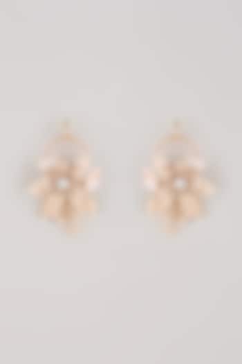 White Resin Floral Dangler Earrings by THE BEAUTIFUL SECRET at Pernia's Pop Up Shop