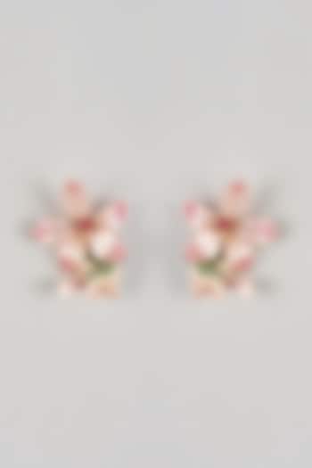Pink Resin Floral Stud Earrings by THE BEAUTIFUL SECRET at Pernia's Pop Up Shop