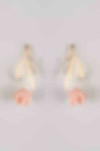 Pink Resin Floral Dangler Earrings by THE BEAUTIFUL SECRET at Pernia's Pop Up Shop