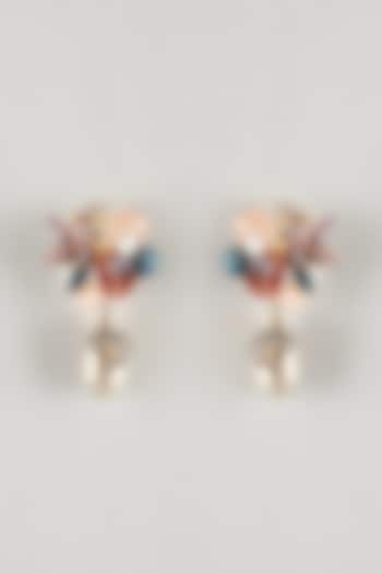 Multi-Colored Resin Floral Dangler Earrings by THE BEAUTIFUL SECRET at Pernia's Pop Up Shop