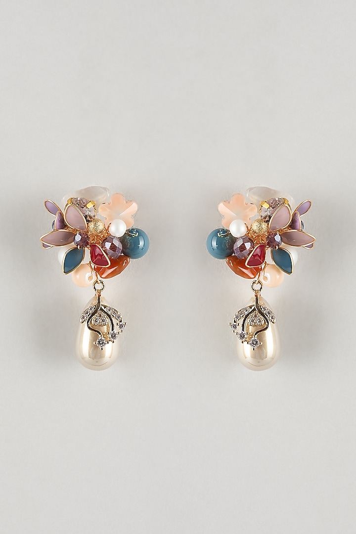 Multi-Colored Resin Floral Dangler Earrings by THE BEAUTIFUL SECRET at Pernia's Pop Up Shop