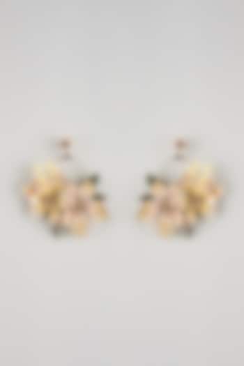 Pink Resin Floral Dangler Earrings by THE BEAUTIFUL SECRET at Pernia's Pop Up Shop