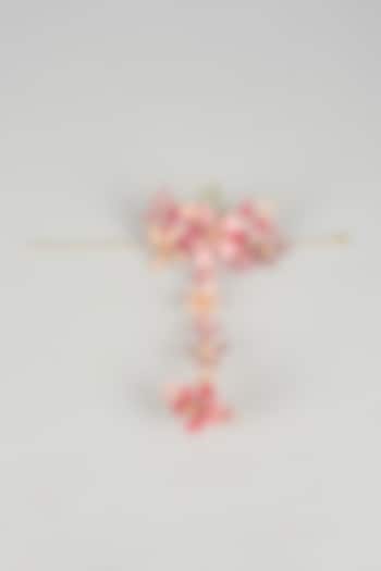 Pink Resin Floral Haathphool by THE BEAUTIFUL SECRET at Pernia's Pop Up Shop