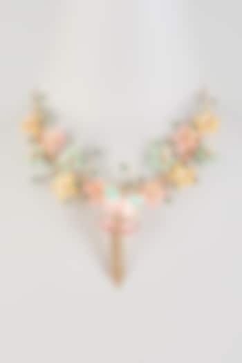 Multi-Colored Resin Floral Necklace by THE BEAUTIFUL SECRET at Pernia's Pop Up Shop
