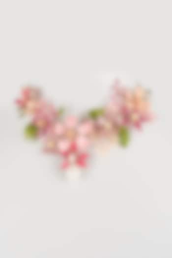 Pink Resin Floral Necklace by THE BEAUTIFUL SECRET at Pernia's Pop Up Shop