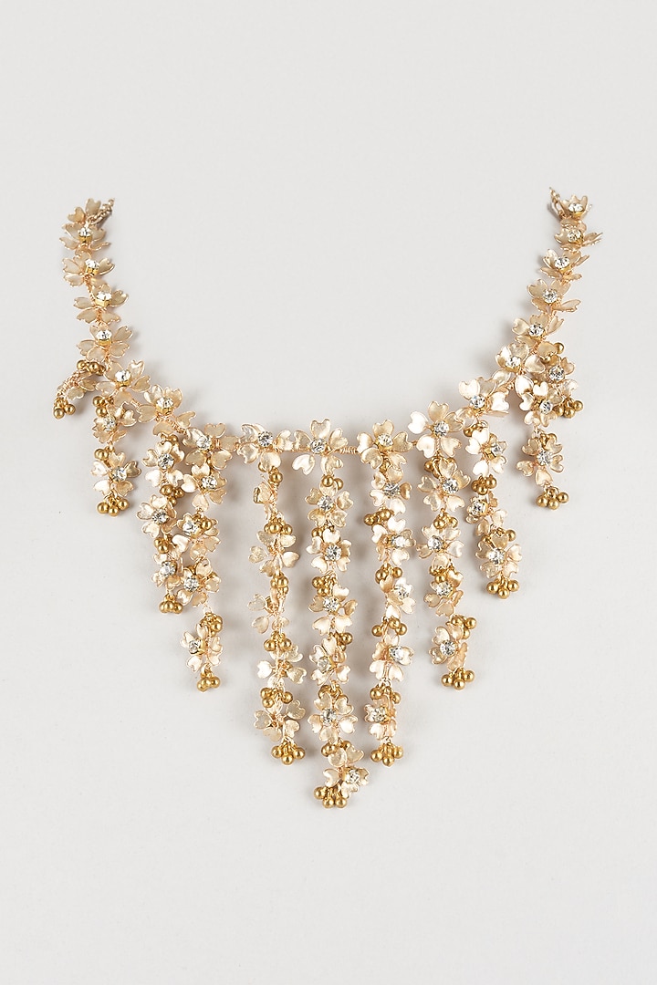 Gold Resin Floral Necklace by THE BEAUTIFUL SECRET at Pernia's Pop Up Shop