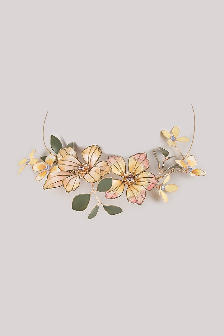 Pink Resin Floral Choker Necklace by THE BEAUTIFUL SECRET at Pernia's Pop Up Shop