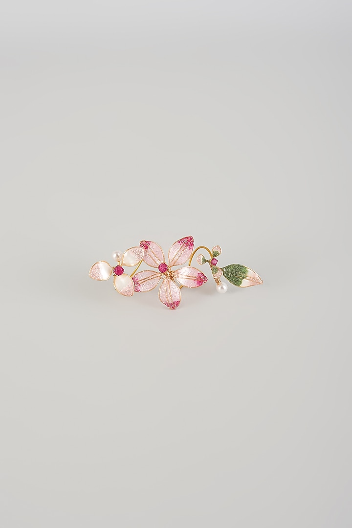 Pink Resin Floral Adjustable Ring by THE BEAUTIFUL SECRET at Pernia's Pop Up Shop