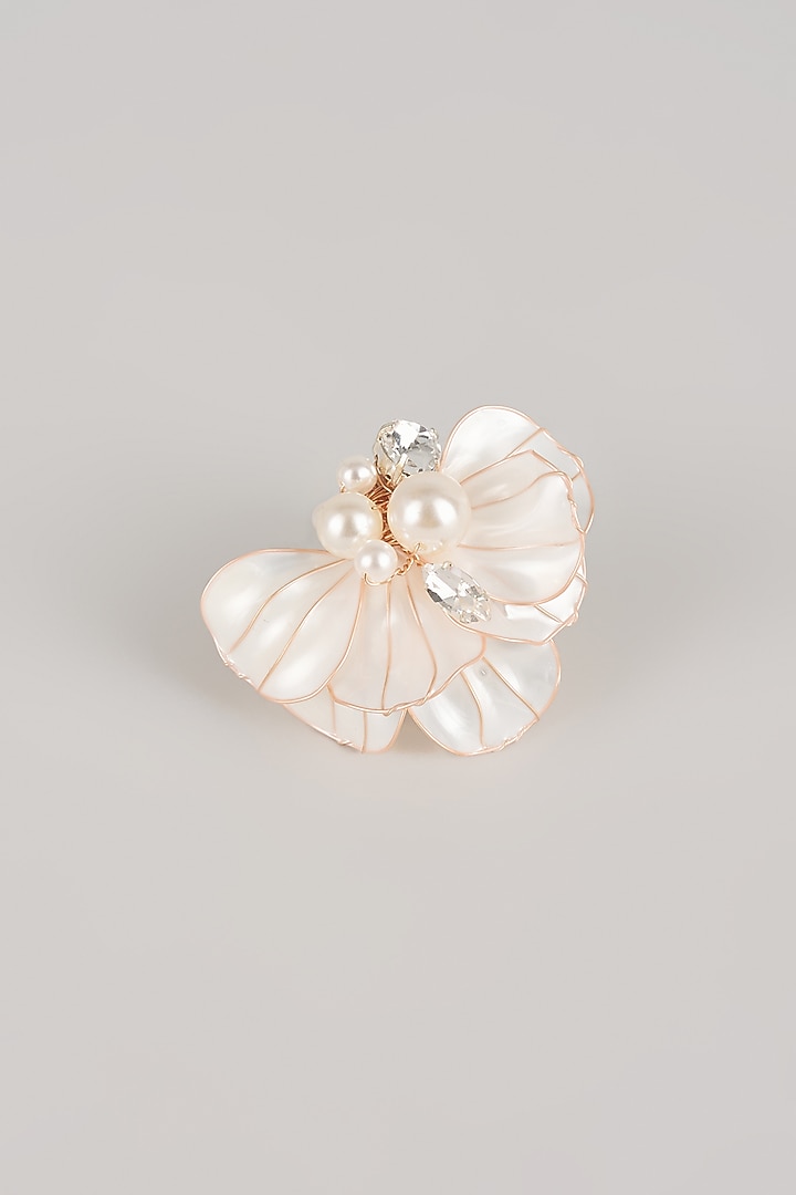 White Resin Adjustable Ring by THE BEAUTIFUL SECRET at Pernia's Pop Up Shop