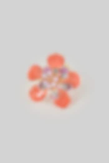 Orange Floral Ring by THE BEAUTIFUL SECRET at Pernia's Pop Up Shop