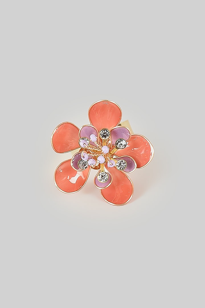Orange Floral Ring by THE BEAUTIFUL SECRET at Pernia's Pop Up Shop