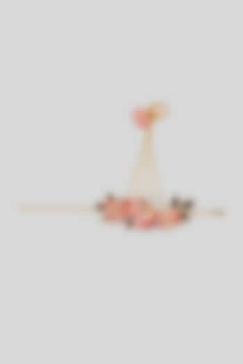 Gold Finish Pearl Enameled Handcrafted Floral Adjustable Hand Harness by THE BEAUTIFUL SECRET at Pernia's Pop Up Shop