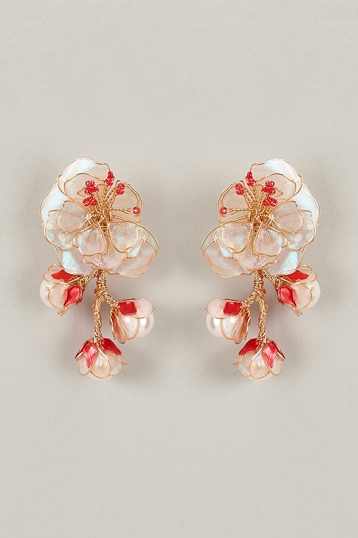 Gold Finish Red Enameled Pearl Dangler Earrings
by THE BEAUTIFUL SECRET at Pernia's Pop Up Shop