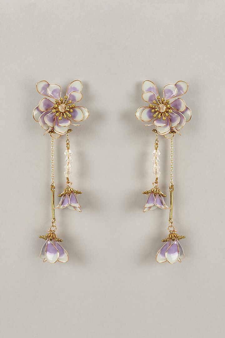 Gold Finish Purple Enameled Pearl Dangler Earrings
by THE BEAUTIFUL SECRET at Pernia's Pop Up Shop