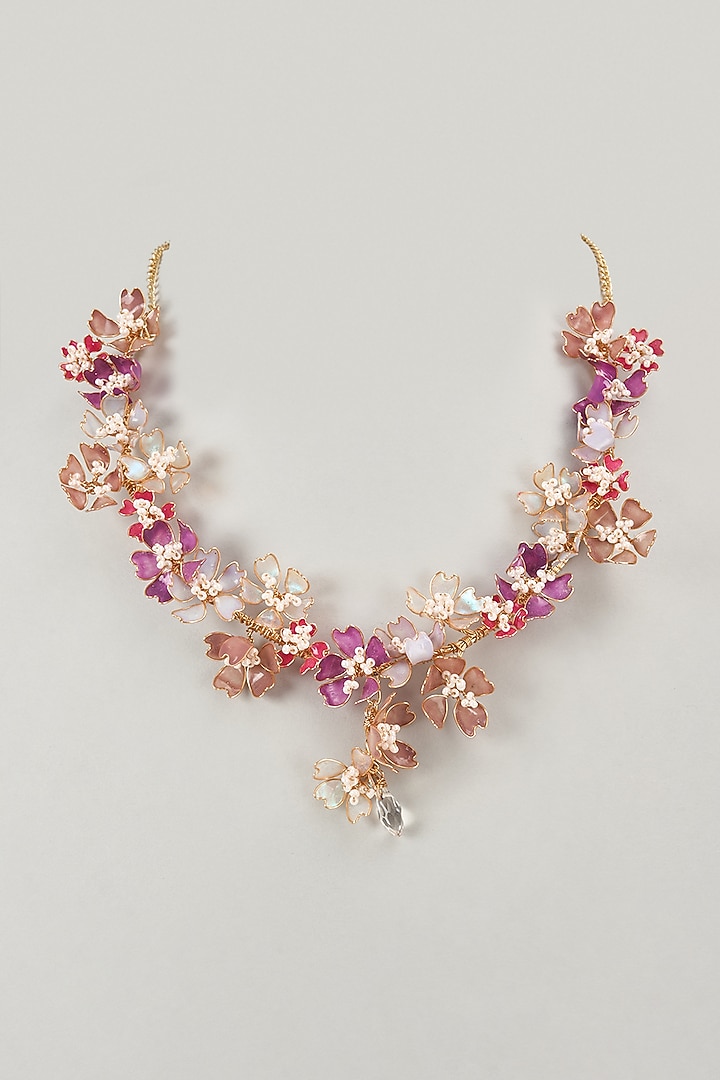 Multi-Colored Floral Necklace by THE BEAUTIFUL SECRET at Pernia's Pop Up Shop