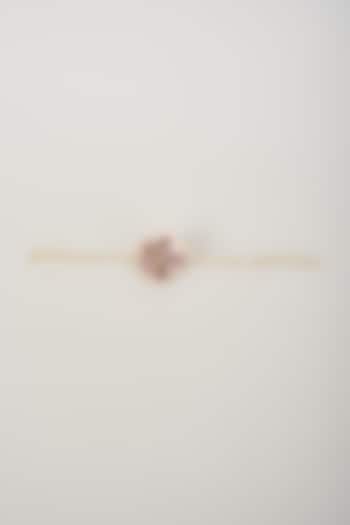 Gold Finish Purple Beaded Floral Bracelet by THE BEAUTIFUL SECRET at Pernia's Pop Up Shop