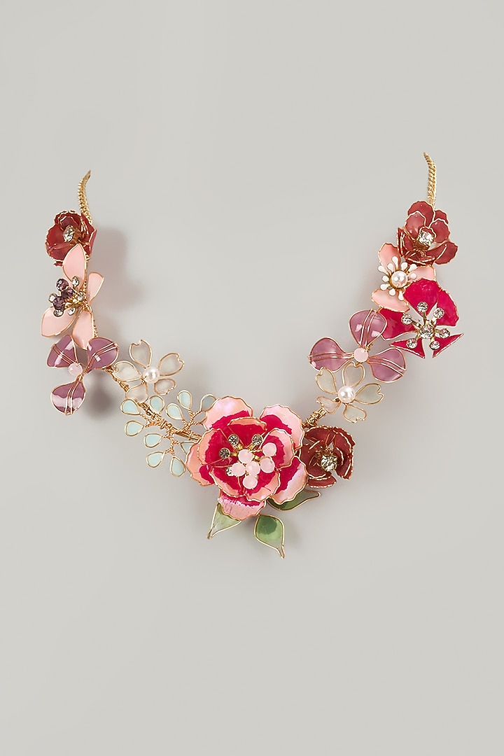 Multi-Colored Floral Necklace by THE BEAUTIFUL SECRET at Pernia's Pop Up Shop