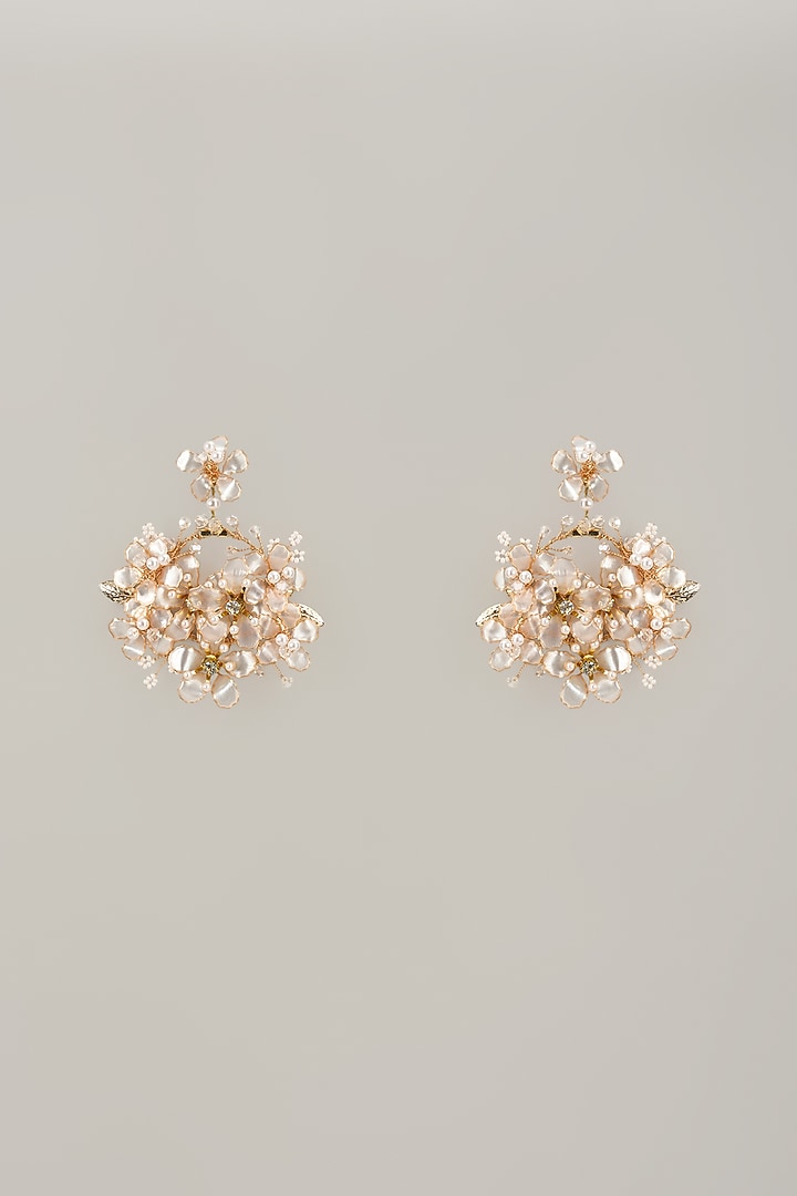 Multi-Colored Handcrafted Enameled Floral Dangler Earrings by THE BEAUTIFUL SECRET at Pernia's Pop Up Shop