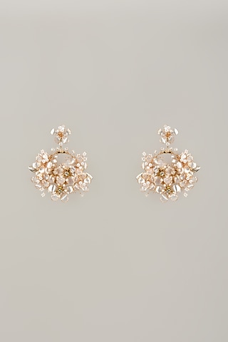 Multi-Colored Handcrafted Enameled Floral Dangler Earrings by THE BEAUTIFUL SECRET