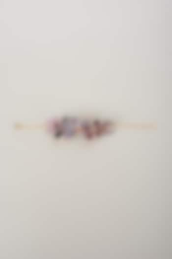 Gold Finish Purple Beaded Floral Bracelet by THE BEAUTIFUL SECRET at Pernia's Pop Up Shop