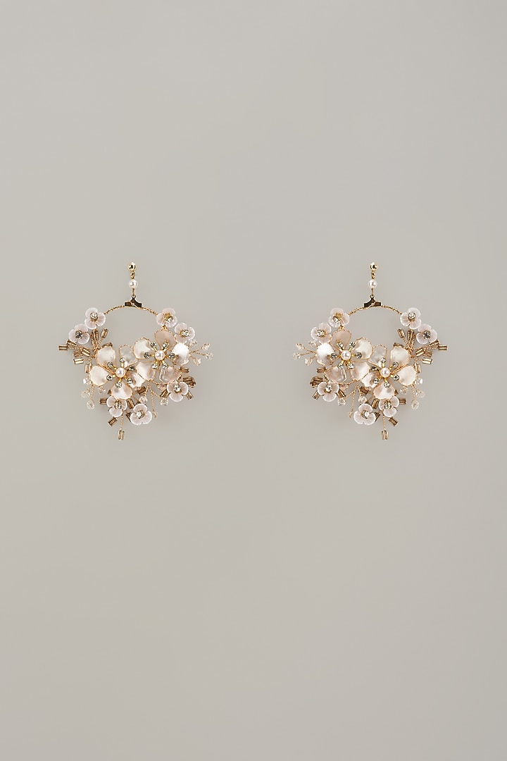 Multi-Colored Handcrafted Enameled Floral Dangler Earrings by THE BEAUTIFUL SECRET at Pernia's Pop Up Shop