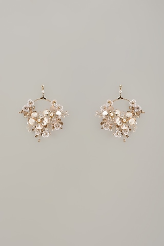 Multi-Colored Handcrafted Enameled Floral Dangler Earrings by THE BEAUTIFUL SECRET