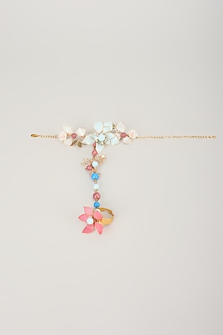 Multi-Colored Enameled Handcrafted Floral Hand Harness by THE BEAUTIFUL SECRET