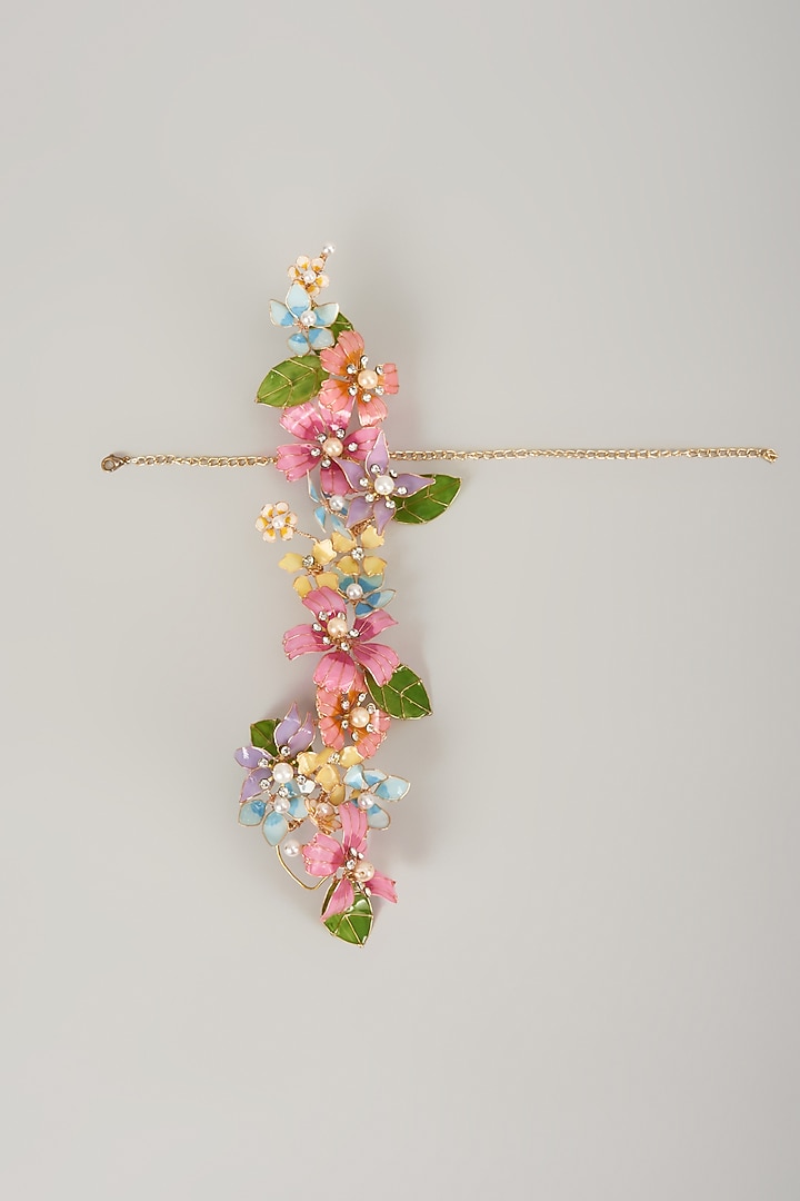 Multi-Colored Enameled Handcrafted Floral Hand Harness by THE BEAUTIFUL SECRET at Pernia's Pop Up Shop