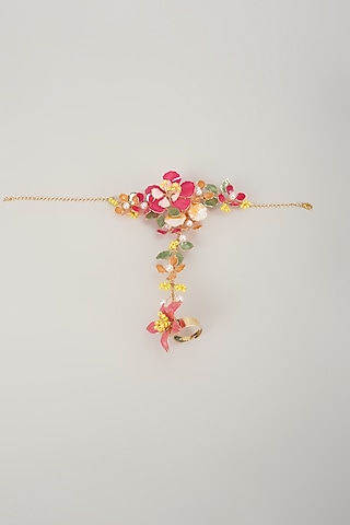 Multi-Colored Enameled Handcrafted Floral Hand Harness by THE BEAUTIFUL SECRET