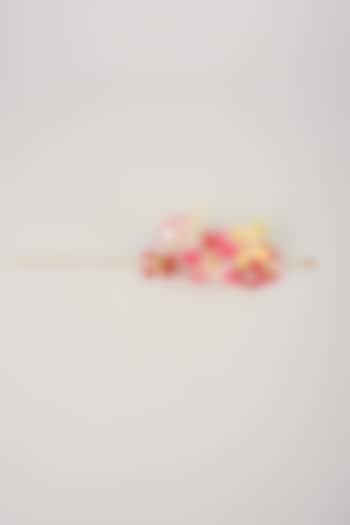 Gold Finish Multi-Colored Enameled Beaded Floral Bracelet by THE BEAUTIFUL SECRET at Pernia's Pop Up Shop