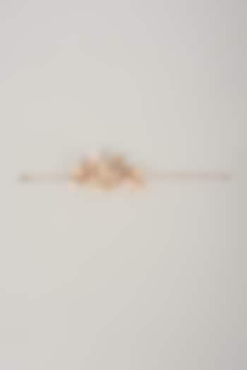 Gold Finish White Enameled Floral Bracelet by THE BEAUTIFUL SECRET at Pernia's Pop Up Shop