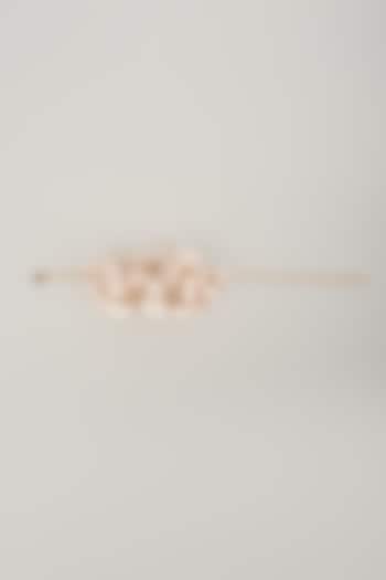 Gold Finish White Enameled Floral Bracelet by THE BEAUTIFUL SECRET at Pernia's Pop Up Shop