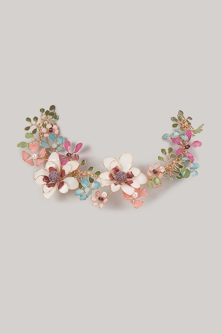 Multi-Colored Enameled Floral Necklace by THE BEAUTIFUL SECRET at Pernia's Pop Up Shop