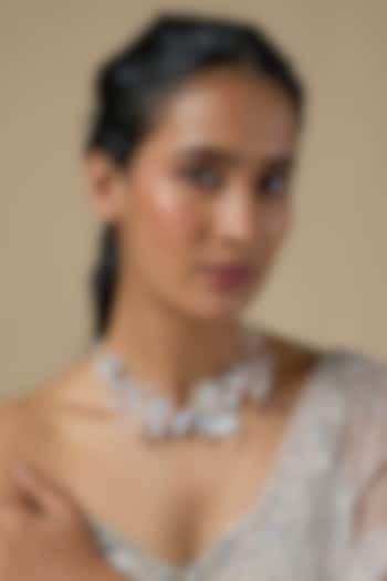 Purple Enameled Floral Necklace by THE BEAUTIFUL SECRET at Pernia's Pop Up Shop