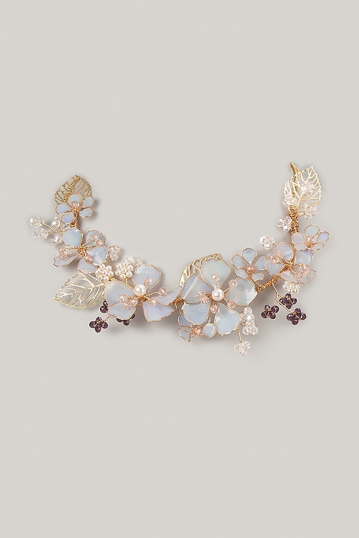 Purple Enameled Floral Necklace by THE BEAUTIFUL SECRET at Pernia's Pop Up Shop