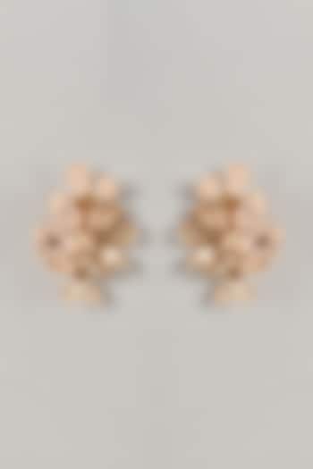 Gold Enameled Handcrafted Floral Dangler Earrings by THE BEAUTIFUL SECRET at Pernia's Pop Up Shop